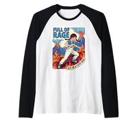 Quirky Retro Humor Full of Fury Adorable Youth Chaos Raglan Baseball Tee