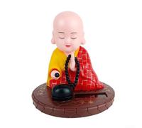 Quirky Solar Powered Monk Decoration with Motion Feature A Great Way to Enhance Any Space You Desire (Red)