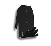 Quirky Wall Mount Coat Hook - Black Finish - Hand-Shaped Steel Hanger for Coats, Bags & Accessories - Glossy Powder-Coated Fun Design - UK Made Decorative Hook