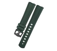 Quirxio 20mm 21mm New Fluorous Silicone Rubber Watchband For Omega Seamaster Diver 300 Black Blue Soft Watch Strap(Green black,20mm)