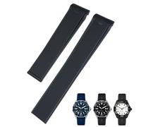 Quirxio 20mm 22mm Rubber Silicone Watch Strap for Tag Heuer CARRERA AQUARACER 300 WAY201A WAY211C Watch Accessories(Black Without Buckle,20mm)