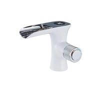 Quirxio Black Smart LED Digital Bathroom Basin Faucet - Brass Mixer Tap with Temperature Display, Modern Deck-Mounted Design(A)