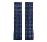 Quirxio For Longines Hydroconquest Diving V.H.P. Series Watchbands Natural Silicone Rubber Watch Strap For L3.781 L3.782 L3.783 Type Watch band(Blue no buckle)