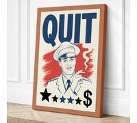 Quit Campaign Retro Canvas Wall Art Print 24x16 Inch