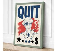 Quit Campaign Retro Canvas Wall Art Print 24x16 Inch
