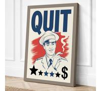 Quit Campaign Retro Canvas Wall Art Print 30x20 Inch