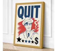Quit Campaign Retro Canvas Wall Art Print 36x24 Inch