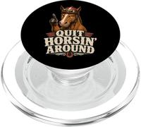 Quit Horsin Around Funny Horse Pointing Hoof Finger Absurd PopSockets PopGrip for MagSafe