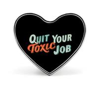 Quit Your Toxic Job Heart Shaped Enamel Brooch Pin Button Badges Decoration Hat Clothing Bag Accessories Gift Crafts