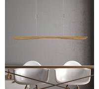 Quitani LED hanging light Hiba, natural oak, length 118 cm