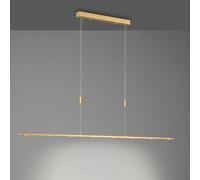 Quitani LED hanging light Tolu, length 179 cm, brass