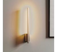 Quitani LED wall lamp Tolu, vertical, nickel, height 45 cm