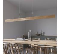 Quitani LIS LED hanging light, light oak, length 158 cm