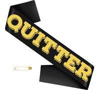 Quitter Retired Sash Gold Glitter letter - Black Retirement Party Sash for Men or Women, The Legend Has Retired Sash, Great for Retirement Party Supplies