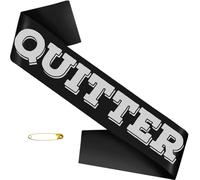 Quitter Retired Sash Silver Glitter letter - Black Retirement Party Sash for Men or Women, The Legend Has Retired Sash, Great for Retirement Party Supplies