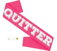 Quitter Retired Sash Silwer Glitter letter - Pink Retirement Party Sash for Women, The Legend Has Retired Sash, Great for Retirement Party Supplies