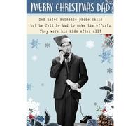 Quitting Hollywood Dad Christmas Card, Funny Christmas Card Dad, Funny Dad Christmas Card, Funny Dad Card For Christmas, Dad Hated Nuisance Phone Calls, Silver Foiled, 6x9 inch