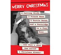 Quitting Hollywood Tom's Christmas Dinner - Funny Cat Christmas Card - 12 Days Of Christmas Card