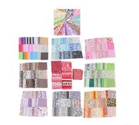 QuivyLivy 50Pcs Cotton Patchwork Squares 10x10cm Quilting Fabric