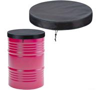 QuivyLivy 55 Gallon Container Shield 210D Woven Oxford Fabric, Wind & Moisture Barrier Storage Wrap With Adjustable Cord Lock For Exterior Placement Black Shade