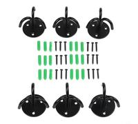 QuivyLivy 6 Pack Triple Ceiling Hooks For Hanging Plants,Heavy Duty Stainless Steel 3-Prong Wall Mount Brackets With 3-Hole Base For Chandeliers,Bird Feeders,Lanterns