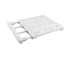 QuivyLivy Adjustable Closet Divider, Telescopic Wardrobe Shelf with Multi-Layer Design, Expandable Carbon Steel Storage Rack for Shoes and Bags, DIY Cupboard(30-40cm)