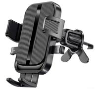 QuivyLivy Automatic Clamping Car Phone Mount for Air Vent with 360 | Telescopic Air Vent Hook Stand, Sturdy Metal Clip Phone Bracket, Adjustable Length Mobile Cradle-, Universal- Smartphone-