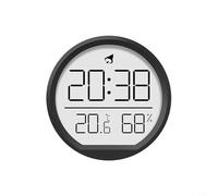 QuivyLivy Digital Thermohygrometer Clock with LCD Display, Indoor Hygrometer Thermometer for Home Office - Temperature & Humidity Monitor, Desk or Wall(black sku)(black)
