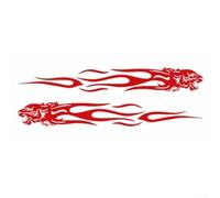 QuivyLivy Flame Decals 35X5Cm 2Pcs Reflective Stickers | Quality Pet Material,For Car Motorcycle Truck Decoration,Black White Red Blue Colors