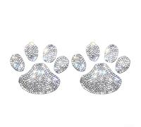 QuivyLivy for crystal Paw Stickers QuivyLivy for crystal Paw | 2Pcs Rhinestone Decals For Car, Quality Bling Graphics, Waterproof Dog Footprint Art For Laptop, Mug