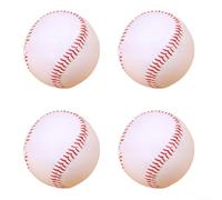 QuivyLivy Hard Baseballs For Practice | 9 Inch, 4 Pack, Quality PVC And Sawdust Core, Red Stitching, For Training