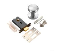 QuivyLivy Keyless Invisible Door Lock for Bathroom, Zinc Alloy Single Sided Privacy Lock with secret Door Bolt Mechanism, Secure Door Closure(silver)