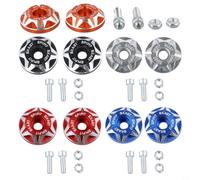 QuivyLivy Motorcycle Licence Plate Screws for aluminium Alloy | 6MM Hole Fasteners, CNC Machined Number Plate Bolts, Anodised Colour Screw Set, Red Blue Black Mounting