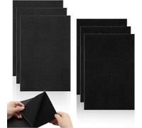 QuivyLivy Nylon Stick-on Fastener Tape Set, 20x30cm Black -Hook and Loop Strips, Includes 3 -Hook Panels and 3 Loop Panels for Sofa Cushion Fixing