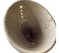 QuivyLivy Pottery Herb Stripper Bowl for Leafy Herbs, Resin Herb Peeling Cup with Multi-Size Holes, 10 cm Kitchen Gadget for Effortless Stem Removal(white and yellow)