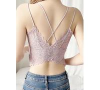 QuivyLivy Women's Solid Color Lace Back Cross Strap Bralette | Fashion Casual Design, Stretchy Polyester Fabric, Ideal for Beach, Yoga, Holiday Wear