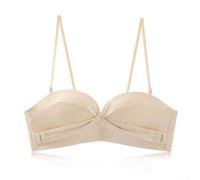 QuivyLivy Women's Strapless Push-Up Bra with Detachable Straps2 | Non-Slip Back-Wrapped Design, Soft Chest Pad, Invisible Wedding Lingerie