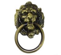 QuivyLivy Zinc Alloy Lion Head Drawer Pull - Antique Cabinet Knob for Doors, Wardrobes, Bookcases & Kitchen Cabinets - Single Hole Retro Furniture Handle,(Red Bronze sku)(Green Bronze)