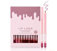 QUIWEN 12Pcs Lip Liner Set - Long Lasting Matte Lip Pencils for Women - Smooth Glide & Smudge-Proof Professional Makeup Pen Kit (Nude, Pink to Deep Red Colours)