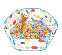 QUIXELL-SH 310-Ball Cat Ball Pit with 4 Spring Toys,Interactive Self Play Enrichment Toy for Indoor Cats | Boredom Buster, Exercise, Stress Relief | Collapsible, Non-Toxic, Durable