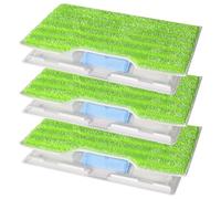 Quixenta 3 Pack Replacement Mop Pads Compatible with Shark VacMop Vacuum, Reuseable Washable Vac Mop Pads for Hardwood Floor Cleaning, Wet and Dry Mop Pads Refill, Green