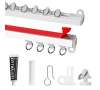 Quixenta Self Adhesive Curtain Track No Drill Ceiling Curtain Rail 5.7M