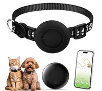 Quixion Cat Tracker, Cat Tracker Collar, GPS Pet Tracke-r for Cats Dogs, No Monthly Fees, Compatible with Apple Find My (Only iOS), Anti-Lost Cats Gps Tracke-r GPS Tracking Device for Kitten Puppy