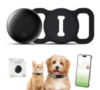 Quixion Cat Tracker, Real Time GPS Tracker for Cats, Works with Apple Find My (Only iOS), Pet GPS Tracker for Cats Dog, No Monthly Fee, Pet Trackers with Dogs Collar Trackers Holder for All Collars