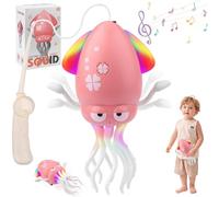 Quixion Dancing Octopus Toy, Electric Crawling Octopus Toys with LED Light & Music, Dancing Squid Toy, Magic Squid Tummy Time To-y, Sensory Toys for 3 4 5 6 Year Old Baby Boys Girls Birthday Gifts