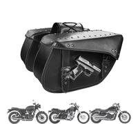 Quixofiber Motorbike Saddle Bags 3D Skull Waterproof Panniers Motorcycle 32L Panniers, Motorcycle Saddle Bags for Triumph Honda Yamaha Harley (White Model)