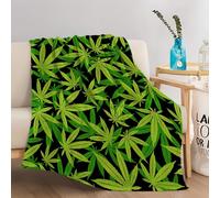 Quixora Blanket for Children Green Plant Weed Flannel Throw Blanket 3d blanket pattern Fluffy Soft Warm, for All Season for Better Sleep and Stress Relief Fleece Throw Blanket 70x100 cm