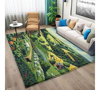 Quixora Plain Pasture SunflowersArea Rugs Living Room Green Soft Carpet Non-slip Carpets Area Rug for Living room, Bedroom, Office and Indoor Decoration, Easy Care Washable Rugs 160x230 cm
