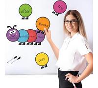 Quixorblex Caterpillar Shaped Card Sight Words Flash Cards Kindergarten Alphabet Learning Blank Card Spelling Games Preschool Learning Activities (8 Pcs Cards + 10 Pcs Magnets)