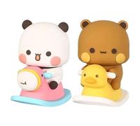 Quixotical 2 pcs Bubu Dudu Bobblehead, Sweet Lovely Panda Figure, Panda Bear Kawaii Car Decorative Ornament, Collectible Table Decoration, for Office, Desktop, Room, Car Decoration Sculpture Bear